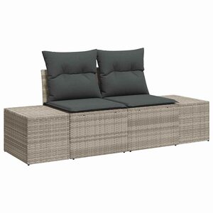 vidaXL Canapé de jardin avec coussin Gris 184 x 62 x 69 cm polyrotin