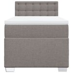 vidaXL Sommier à lattes de lit avec matelas Taupe 90x200 cm Tissu