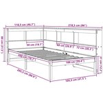 vidaXL Lit bibliothèque sans matelas blanc 100x200 cm bois pin massif