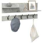 vidaXL Porte-manteau mural avec étagère Gris béton 90 x 15 x 36 cm