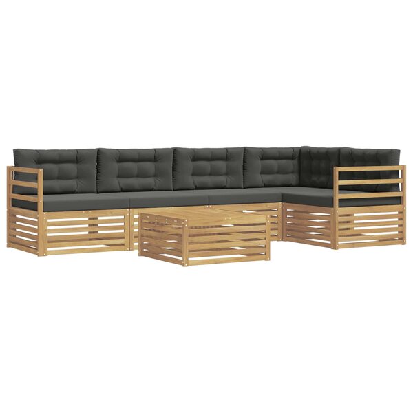 vidaXL Ensemble de canapés d'extérieur 6 pc Blanc et anthracite
