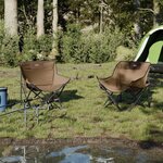 vidaXL Chaise de camping avec poche pliable lot de 2 marron