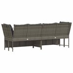 vidaXL Canapé de jardin avec coussins Gris Résine tressée