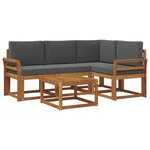 vidaXL Ensemble de canapés d'extérieur 5 pc Naturel et Anthracite