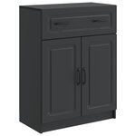 vidaXL Buffet avec tiroir Noir 66 x 34 5 x 87 cm Bois d'ingénierie