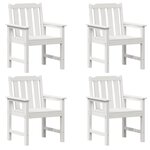 Chaises de Jardin vidaXL 4 Pièces Blanches 65 5x55 5x88 cm HDPE