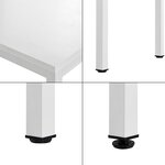 Bureau réglable d'ordinateur poste de travail table 120cm blanc