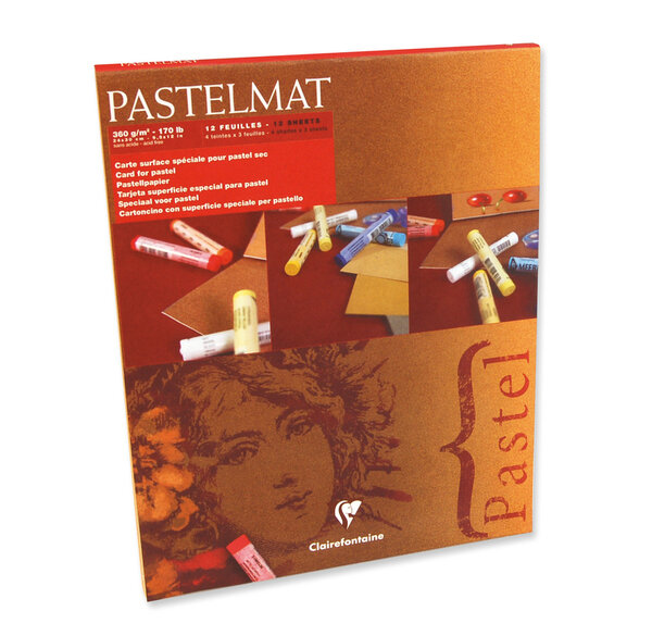 Bloc Pastelmat 12 feuilles 24x30cm 4 teintes 360g CLAIREFONTAINE