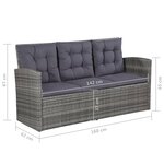 vidaXL Salon de jardin 6 Pièces avec coussins résine tressée gris