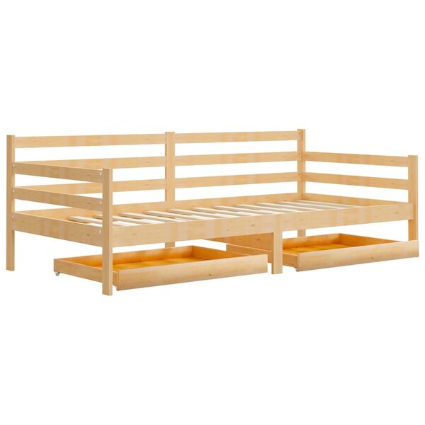 vidaXL Lit de repos avec tiroirs 90x200 cm Bois de pin massif