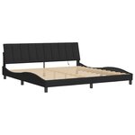 vidaXL Cadre de lit avec LED sans matelas Hanko noir 200x200 cm velours