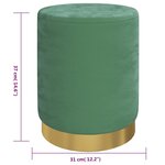 vidaXL Tabouret de rangement rond Bleu clair Velours 31 x 37 cm