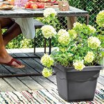 DEROMA Pot de fleurs carré Day R anthracite - Coloris gris anthracite - 32cm