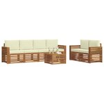 vidaXL Ensemble de canapés d'extérieur 7 Pièces Naturel et Crème