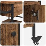 vidaXL Chariot de Cuisine Bois Ancien 56x43x89.5 cm Bois Ingénieré