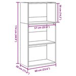 vidaXL Bibliothèque vieux bois 60x30x114 cm bois d'ingénierie