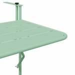 vidaXL Table Suspendue de Balcon Vert menthe 60 x 39 x 65 cm Acier