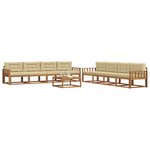 vidaXL Ensemble de canapés d'extérieur 9 Pièces Naturel et Beige