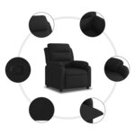 vidaXL Fauteuil inclinable Noir Tissu