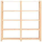 vidaXL Étagères de rangement à 5 niveaux 3Pièces 170x38x170 cm Pin 500 kg