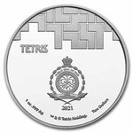 Pièce de monnaie 2 Dollars Niue 2021 1 once argent BU – TETRIS (colorisée)