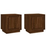 vidaXL Tables de chevet 2Pièces chêne marron 44x35x45cm bois d'ingénierie