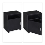 Caisson de bureau mobile avec 3 compartiments dimensions 40 x 45 x 50 cm rangement pratique en mélamine noir 13_0009882