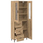 vidaXL Haut Armoire 2 Pièces Chêne artisanal Bois Aggloméré et Verre