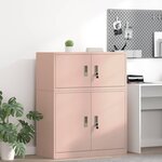 vidaXL Armoire de rangement Rose 90 x 40 x 40 cm Acier