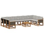 vidaXL Ensemble de canapés d'extérieur 11 pc Naturel et Gris clair