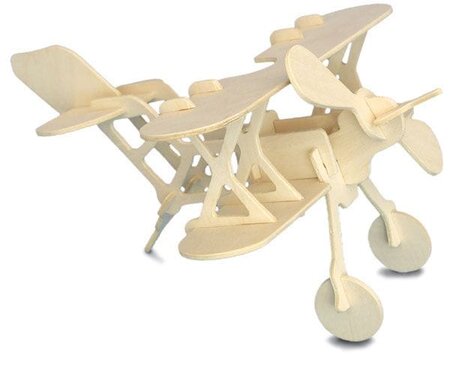 Maquette en bois Avion biplan