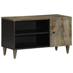 vidaXL Meuble TV gris clair 80x31 5x46 cm bois massif de manguier