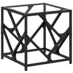 vidaXL Table basse avec dessus en verre transparent 40x40x41 cm acier