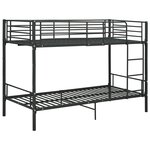 vidaXL Lit superposé Noir Métal 90x200 cm