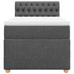 vidaXL Sommier à lattes de lit avec matelas Gris foncé 90x200 cm Tissu