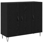 vidaXL Buffet Chêne noir 90 x 32 5 x 80 cm Bois d'ingénierie