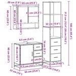 vidaXL Ensemble de meubles de salle de bain 3 Pièces Sonoma gris