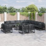 vidaXL Ensemble de canapé de jardin 13 Pièces Noir 353 x 353 x 71 cm