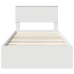 vidaXL Cadre de lit avec tiroir Blanc 100 x 200 cm Bois d'ingénierie