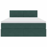 vidaXL Lit avec rangement et LED Vert foncé 140 x 200 cm Velours