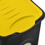 vidaXL Poubelle avec couvercle à charnière 50 L Noir et jaune