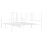 vidaXL Cadre de lit métal sans matelas et pied de lit blanc 183x213 cm