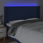 vidaXL Tête de lit à LED Bleu 163x16x118/128 cm Tissu