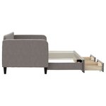 vidaXL Lit de jour avec gigogne et tiroirs taupe 80x200 cm tissu