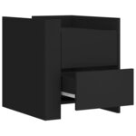 vidaXL Table de chevet noir 45x50x50 cm bois d’ingénierie