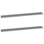 vidaXL Étagères murales 2 Pièces Gris 115x9x3 cm