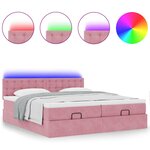vidaXL Cadre de lit ottoman avec matelas rose 200x200 cm velours