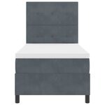 vidaXL Lit à ressorts avec matelas Gris foncé 100 x 200 cm Velours