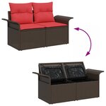 vidaXL Ensemble de canapé de jardin 8 Pièces Marron Poly rotin