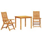 vidaXL Ensemble de salle à manger pour jardin 3 Pièces Marron